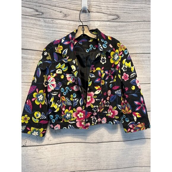 Bellagio Jackets & Blazers - Bellagio Floral Cropped Button Down Jacket Size 6